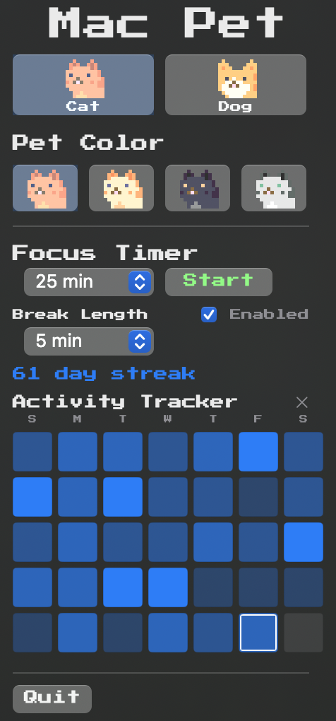 Mac Pet with Blue Accent