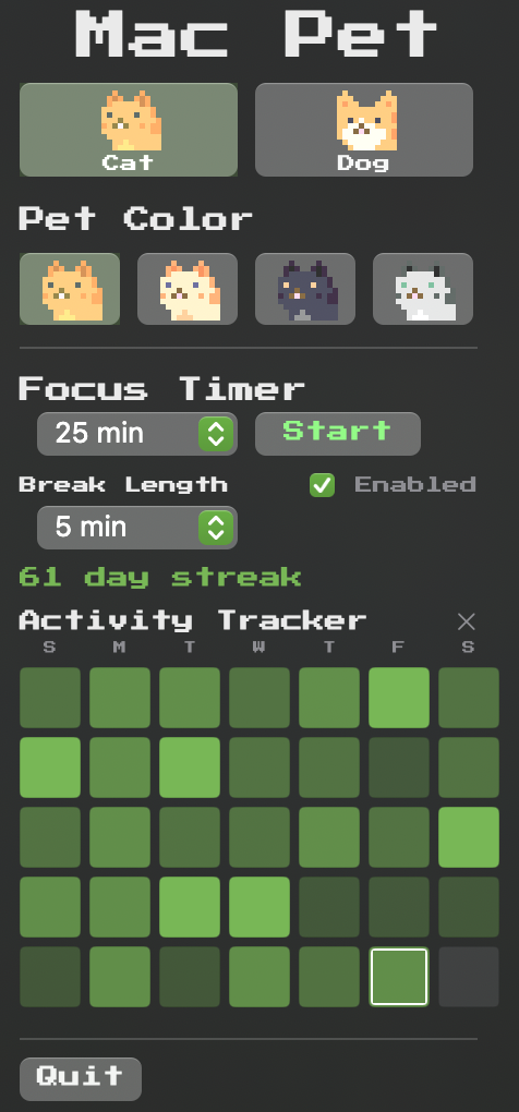 Mac Pet with Green Accent